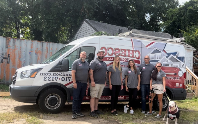 Chesco remodeling team outside by van